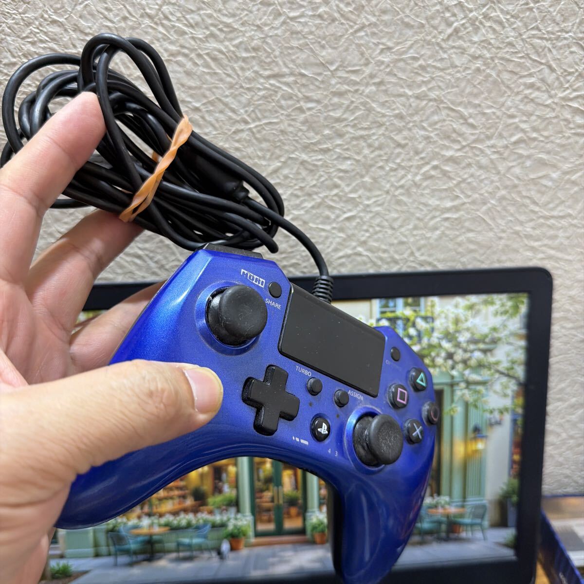 PS4コントローラー ホリパッドFPSプラス　ブルー　動作品