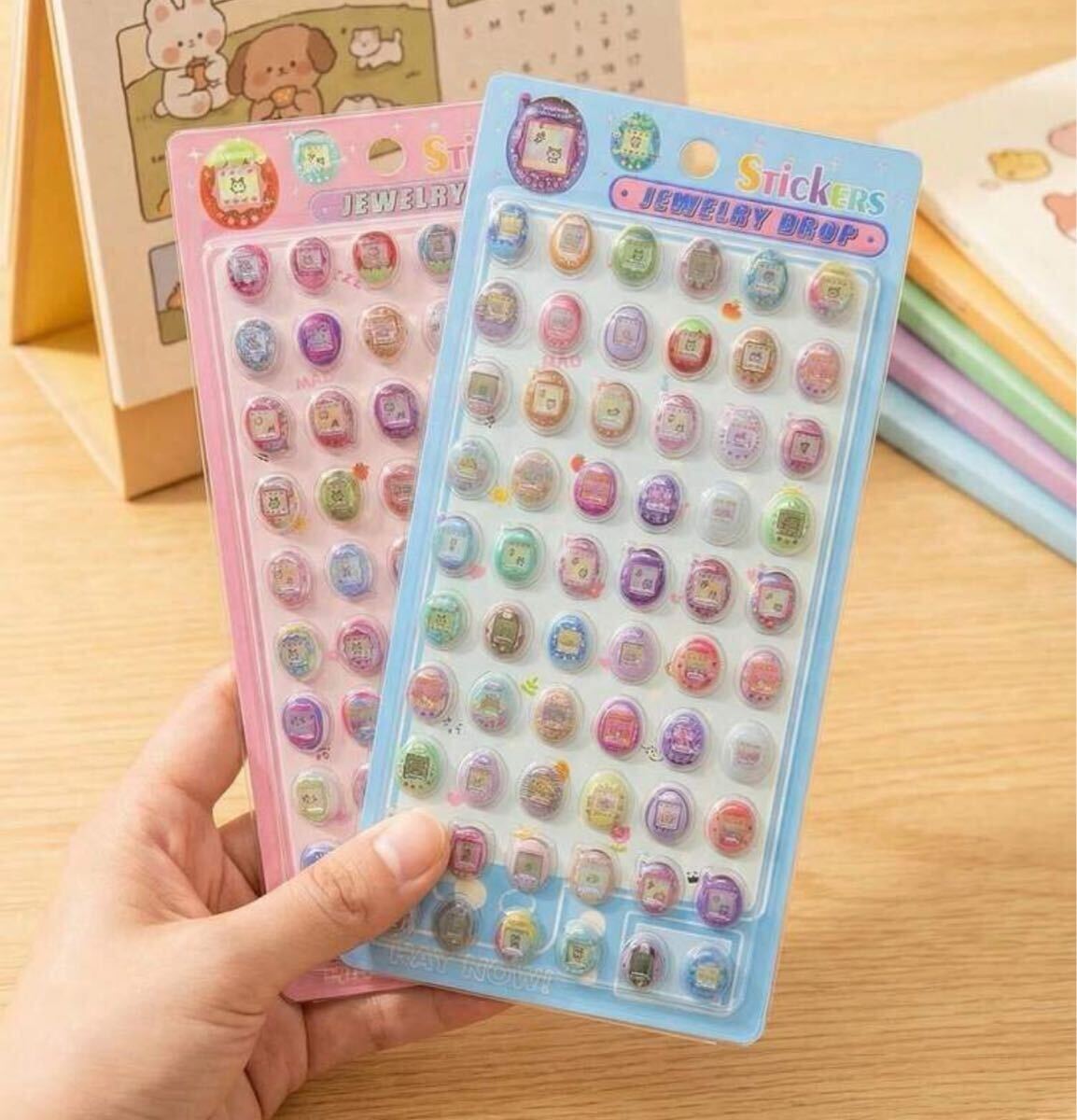【新品】 【匿名発送】たまごっち　たまごっち型　立体シール　ぷっくりシール　2枚セット