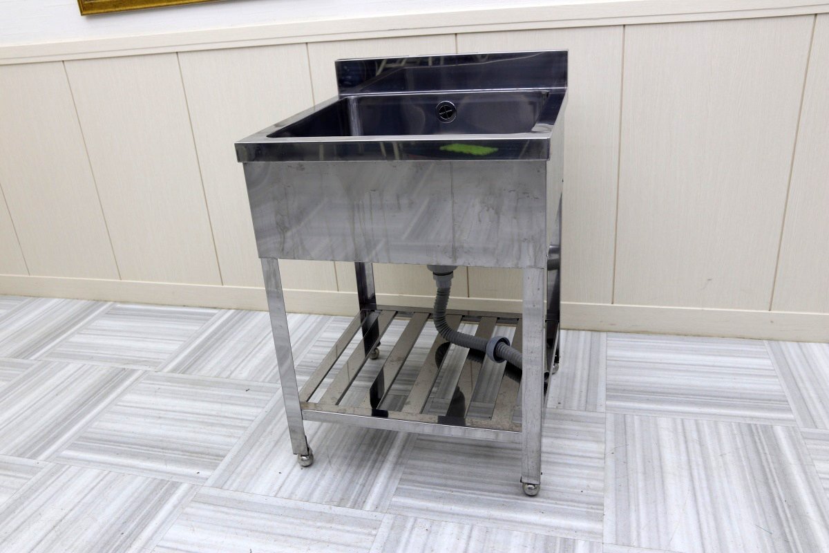 超美品！1槽 シンク 流し 1口 600×600 カフェ店舗厨房業務用お店 t7