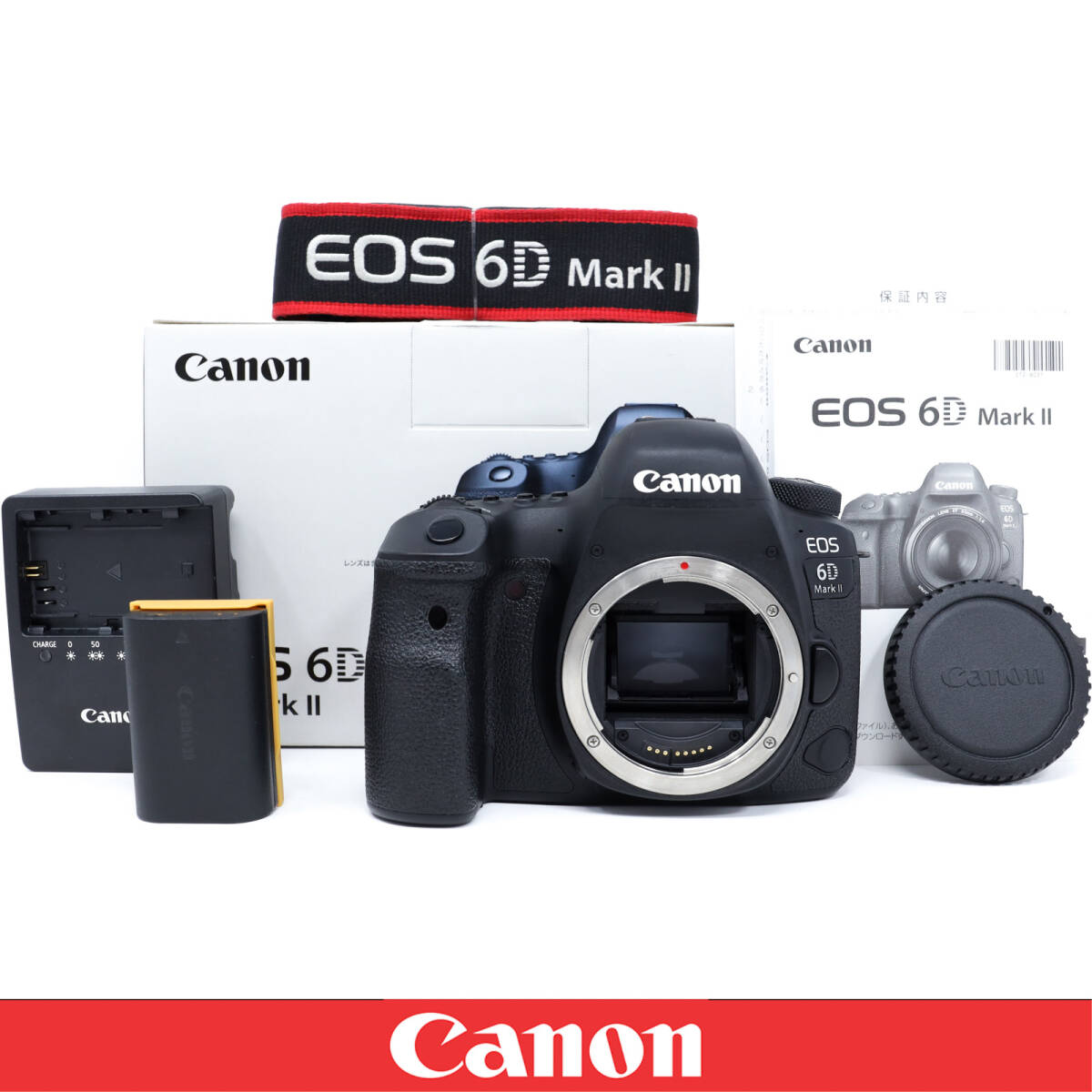 【極上美品】Canon キヤノン EOS 6D Mark II ボディ 元箱完備 33908ショット 女性プロカメラマン ワンオーナー 防湿庫保管 フルサイズ