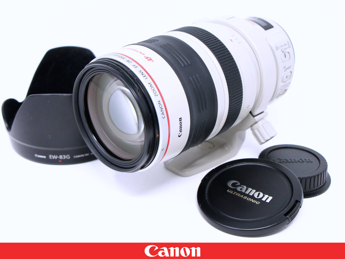 【ジャンク外観極上】Canon EF28-300mm F3.5-5.6L IS USM 白レンズ フード三脚座付 修理・部品取りに最適！EF28-300LIS