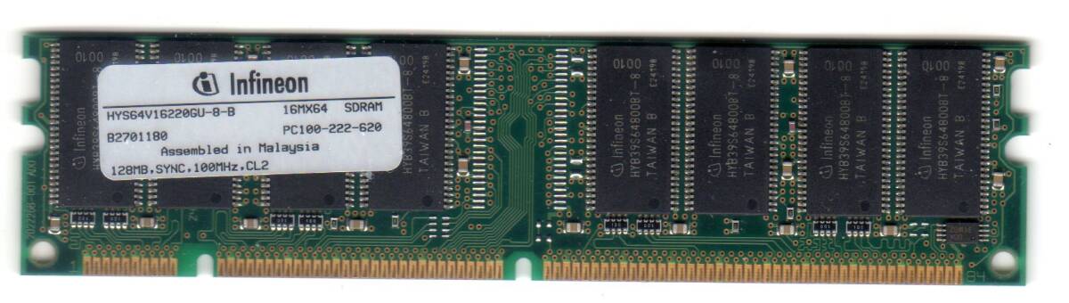 中古品 PC100 128MB CL2 SDRAM DIMM ゆうパケット