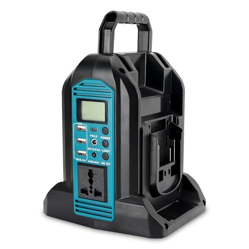 WaxPar 2口インバーター マキタ18Vリチウムイオンバッテリー対応 AC350W/DC/3-USB/1-type-c出力/☆