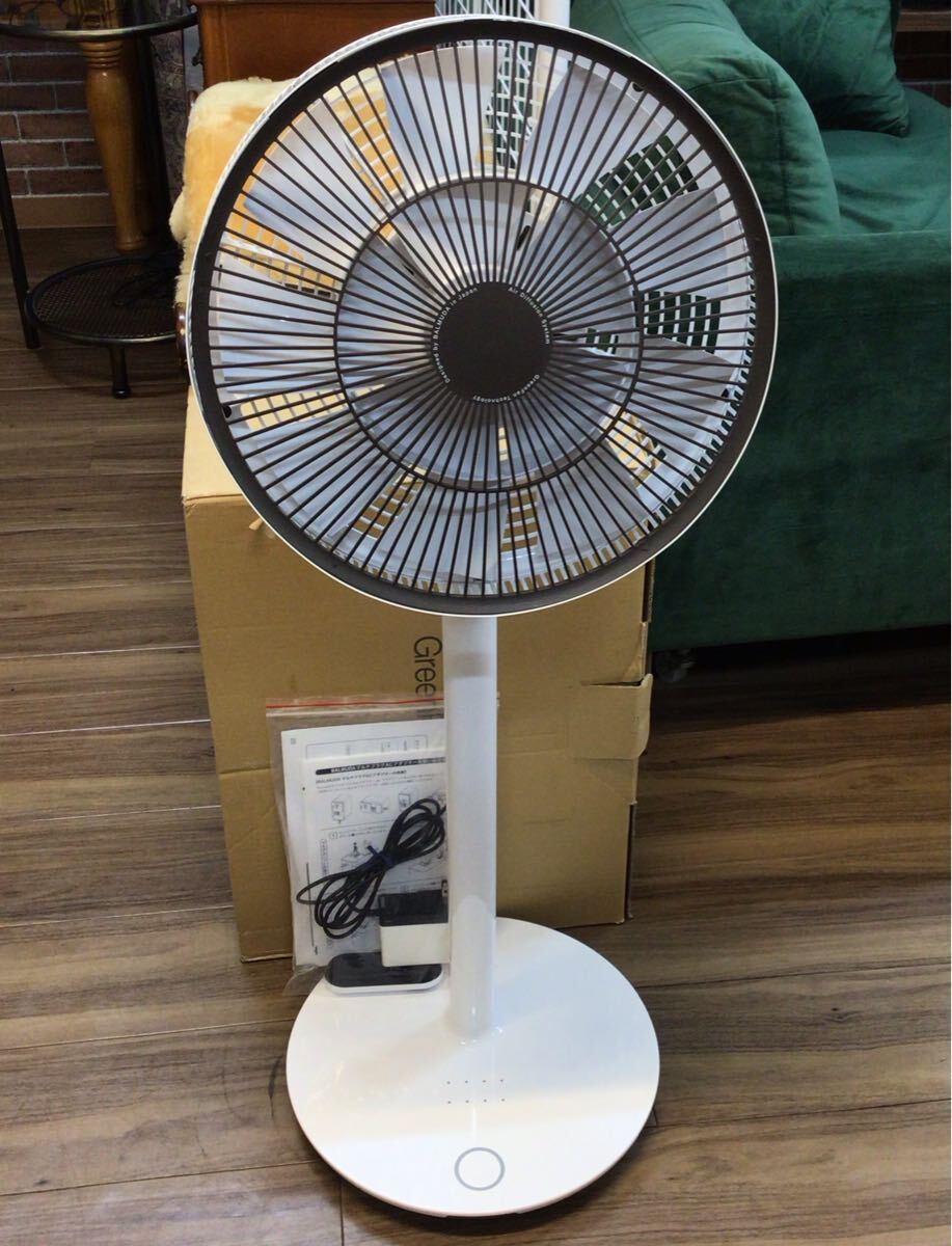 ※BALMUDA GreenFan 2＋バルミューダ グリーンファン 扇風機 EGF-1200-WN ホワイト 動作確認済 USED リモコン ACアダプター 箱付