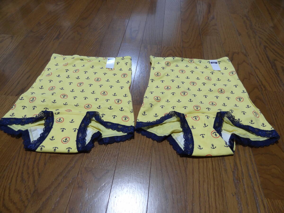 ☆ 未使用！ レディース　女性用　下着 インナーウエア　サニタリーショーツ　Lサイズ　ヒップ92～100㎝　黄色＆柄　着替えに～(^^♪千ｃ☆