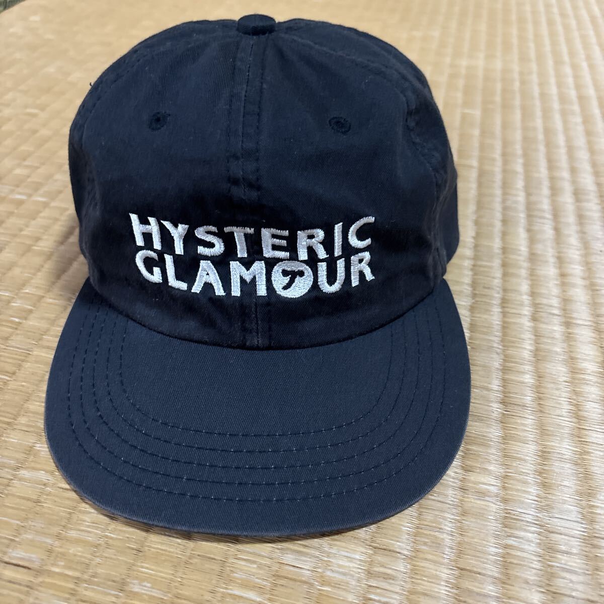 ヒステリックグラマー フルロゴ刺繍 キャップ 黒 レア 帽子 hysteric glamour