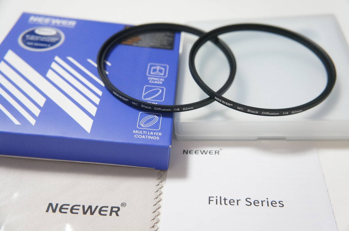 ★美品★[82mm] NEEWER MC Black Diffusion 1/4と1/8 ２枚セット ソフトフィルター 箱付 ブラックミスト