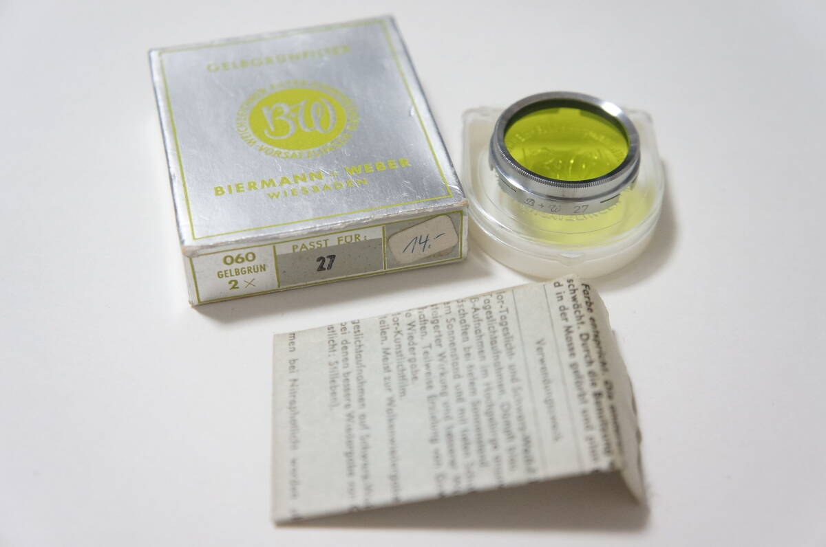 ★良品★[A27] B+W 060 GELBGRUN 2X カブセ式カラーフィルター 箱付 [F5167]