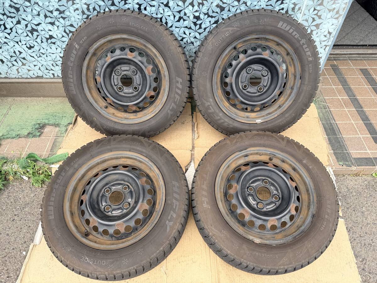 スチールホイール 14インチ 5.5J ET約+46 PCD100 4穴/HIFLY Win-turi 175/65R14 2025年製 4本セット #738-4