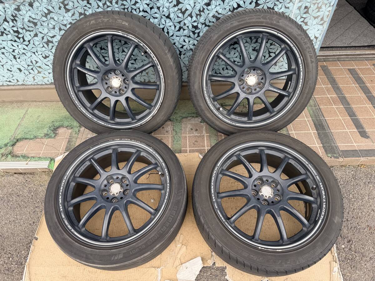 WORK エモーション 11R 17インチ 7J +47 PCD100 5穴/MAXTREK MAXIMUS M1 215/45R17 2022年製など 4本 #744-4