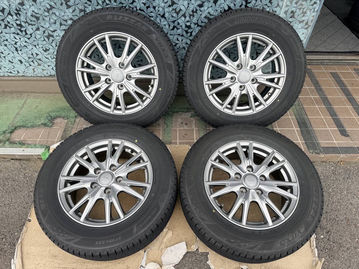 weds VELVA 15インチ 6J +53 114.3 5穴/BS ブリザック VRX3 195/65R15 2023年製 4本セット #745-2