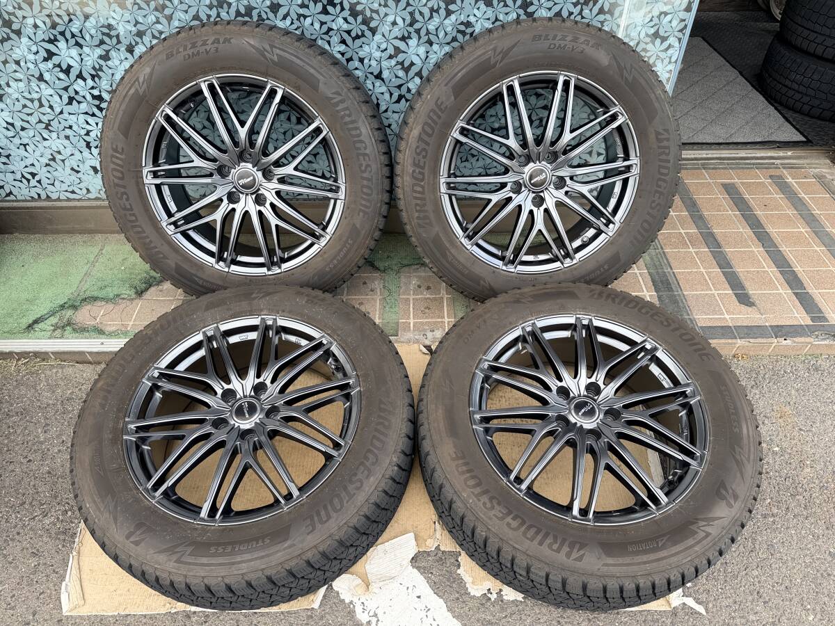 SIBILLA 18インチ 7.5J +48 114.3 5穴/BS ブリザック DM-V3 235/60R18 2023年製 4本セット #745-4
