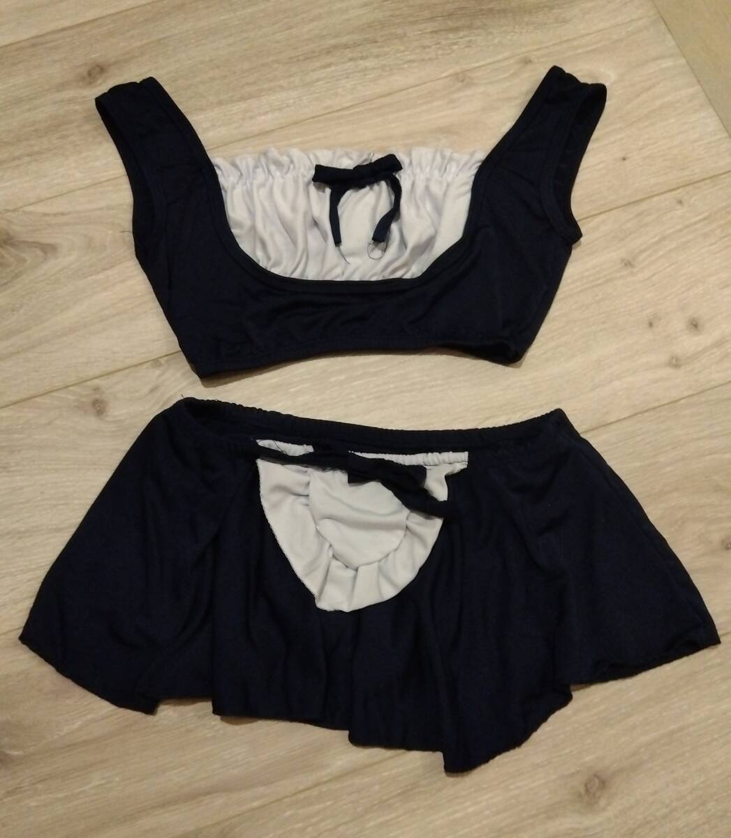 【送料無料】セパレート水着　メイド服　コスプレ　セクシー　タンキニ　Ｍ～Ｌサイズ相当