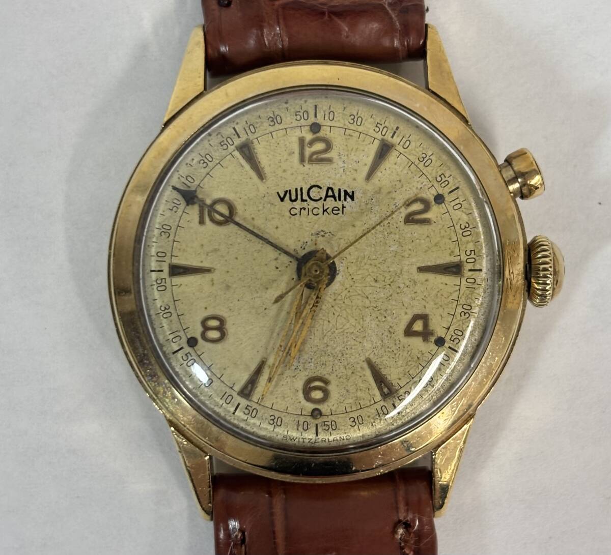 1円 激レア 中古 VULCAIN Cricket バルカン クリケット アラームウォッチ 14K Gold 手巻き Vintage ヴィンテージ アンティーク【AW00418】