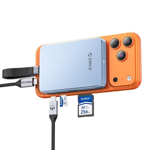 ORICO 10Gbps 磁気吸着式 M.2 NVMe SSD ドライブケース USB C ドッキングステーション、iPhone/