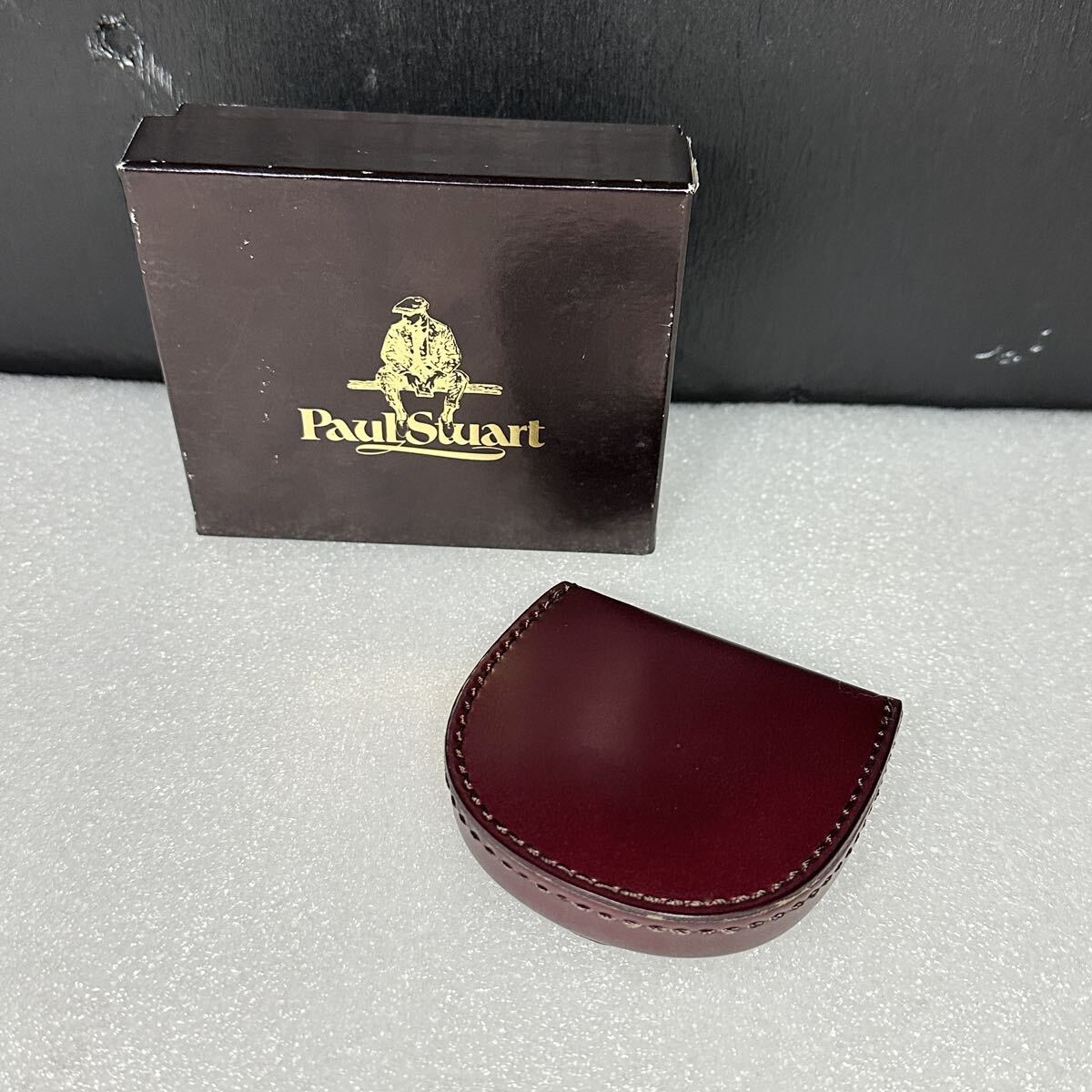□/Paul Stuart/ポール・スチュアート/コインケース/専用の箱/レザー/グッズ/ワインレッド/赤/シンプル/メンズ/レディース/