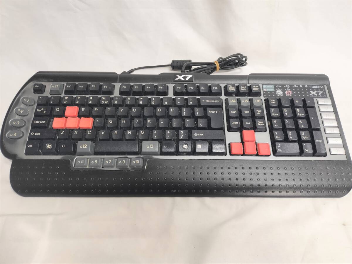 【R226】有線ゲーミングキーボード A4TECH X7 G800V メンブレン方式 内部メモリ搭載 マクロ機能搭載 キーボード ゲーミング 現状品