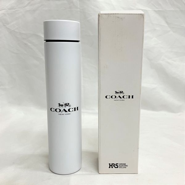 【R162】COACH コーチ タンブラー 200ml ステンレスボトル 水筒 ステンレスマグ 非売品 ノベルティ ホワイト 白 ミニ 0.2リットル 現状品