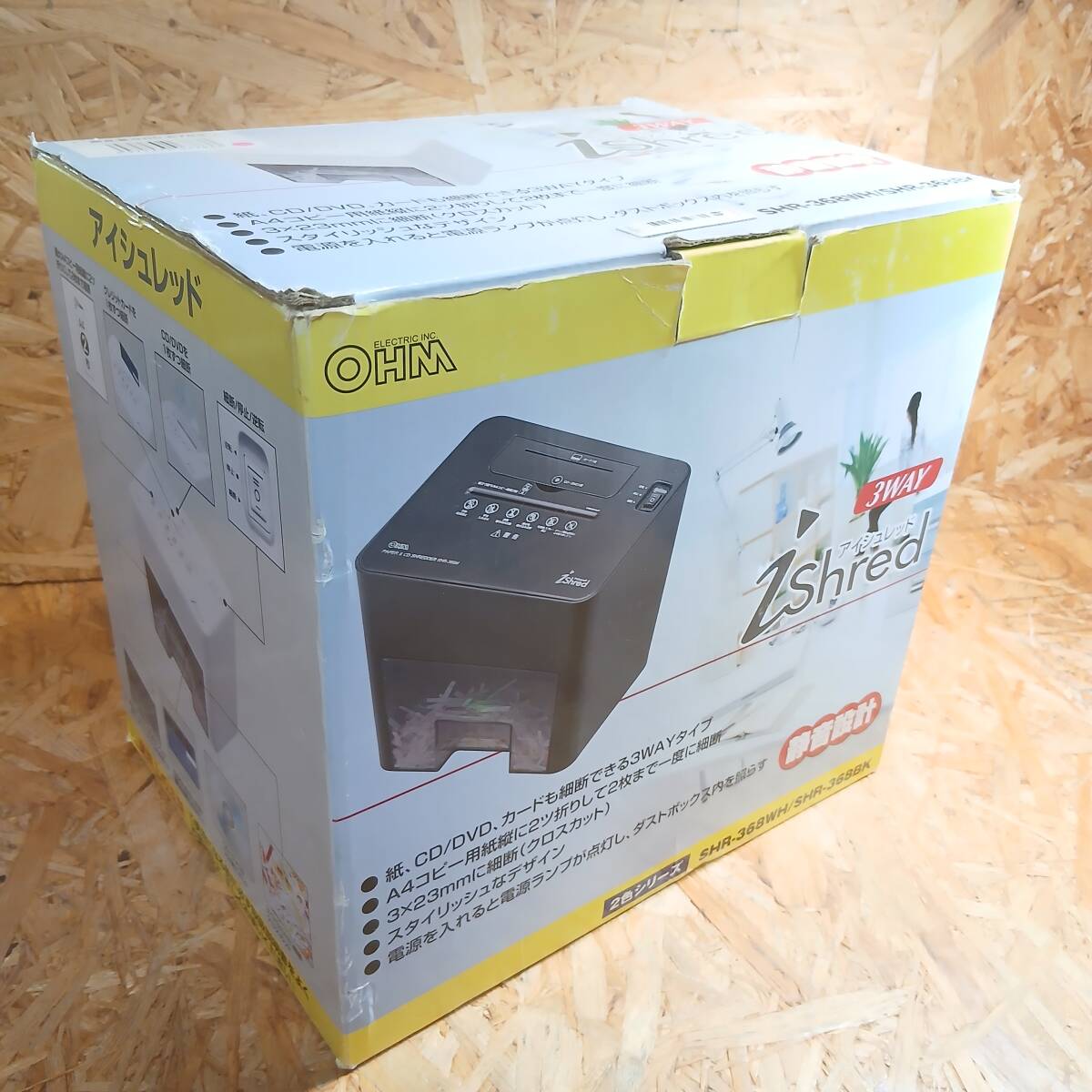 ●OHM／オーム電機　iShred SHR-368WH　卓上シュレッダー 〇●K-1
