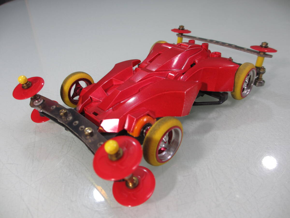 タミヤ　ミニ四駆　マックスブレイカー　赤塗装　リアウイング欠品　モーター無　カスタム前提　部品取り　中古