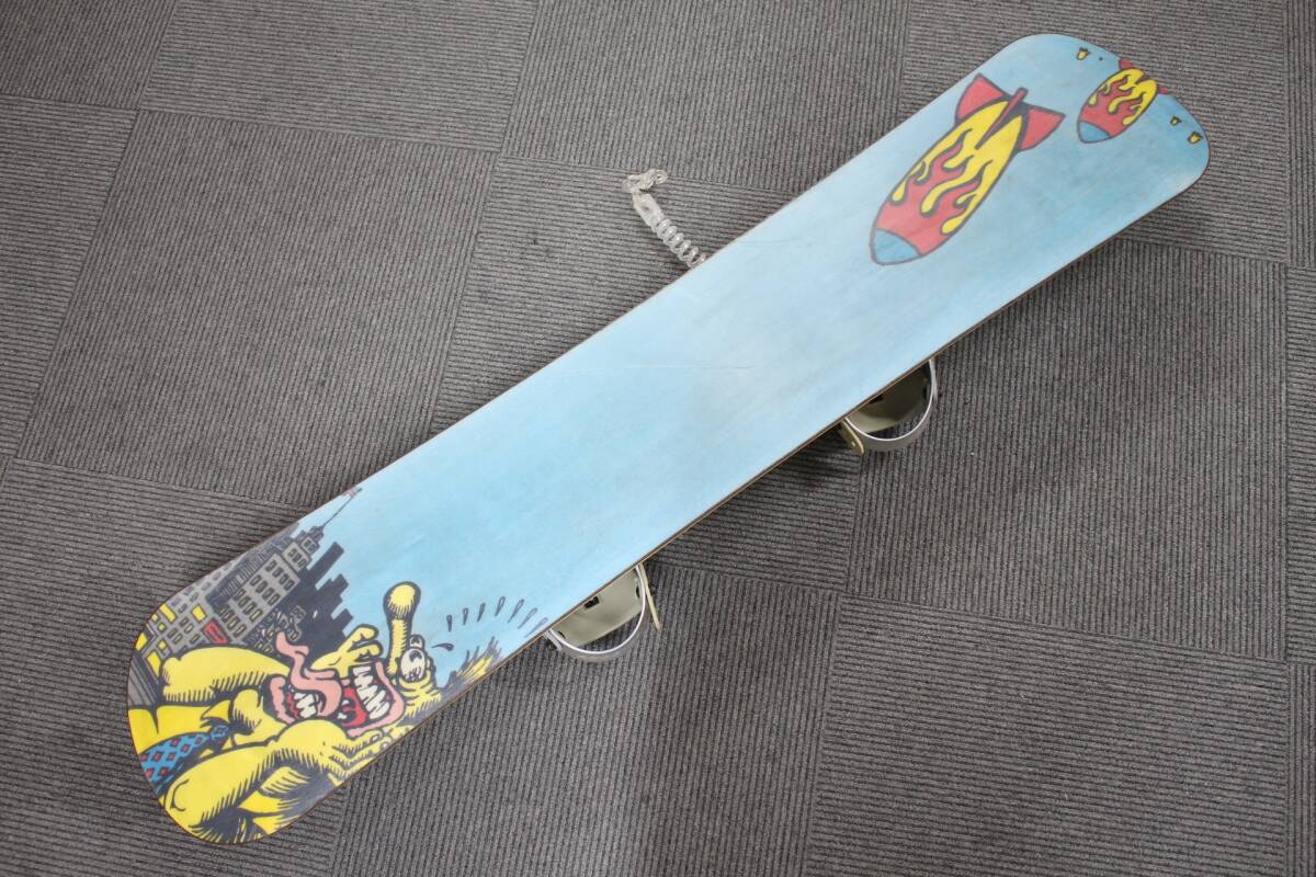 (593)『直接引取可』現状品 スノーボード C4 Made in Austria 約140～144cm ビンディング付 女性使用品 ビンテージ アンティーク 詳細不明 