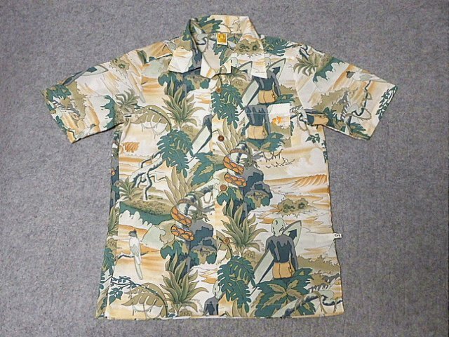 ＨＡＮＧ　ＴＥＮ　ハンテン　アロハシャツ　ゴールドタグ　Ｍサイズ　美品　８０年代位　日本製