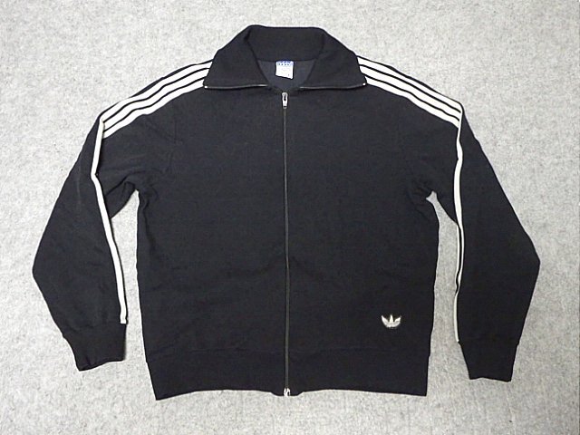 アディダス ａｄｉｄａｓ ヴィンテージ ジャージ トラックジャケット ＡＤＳ－３Ｆ サイズ３　黒 １６８・Ｓ位 ７０年代 デサント 日本製