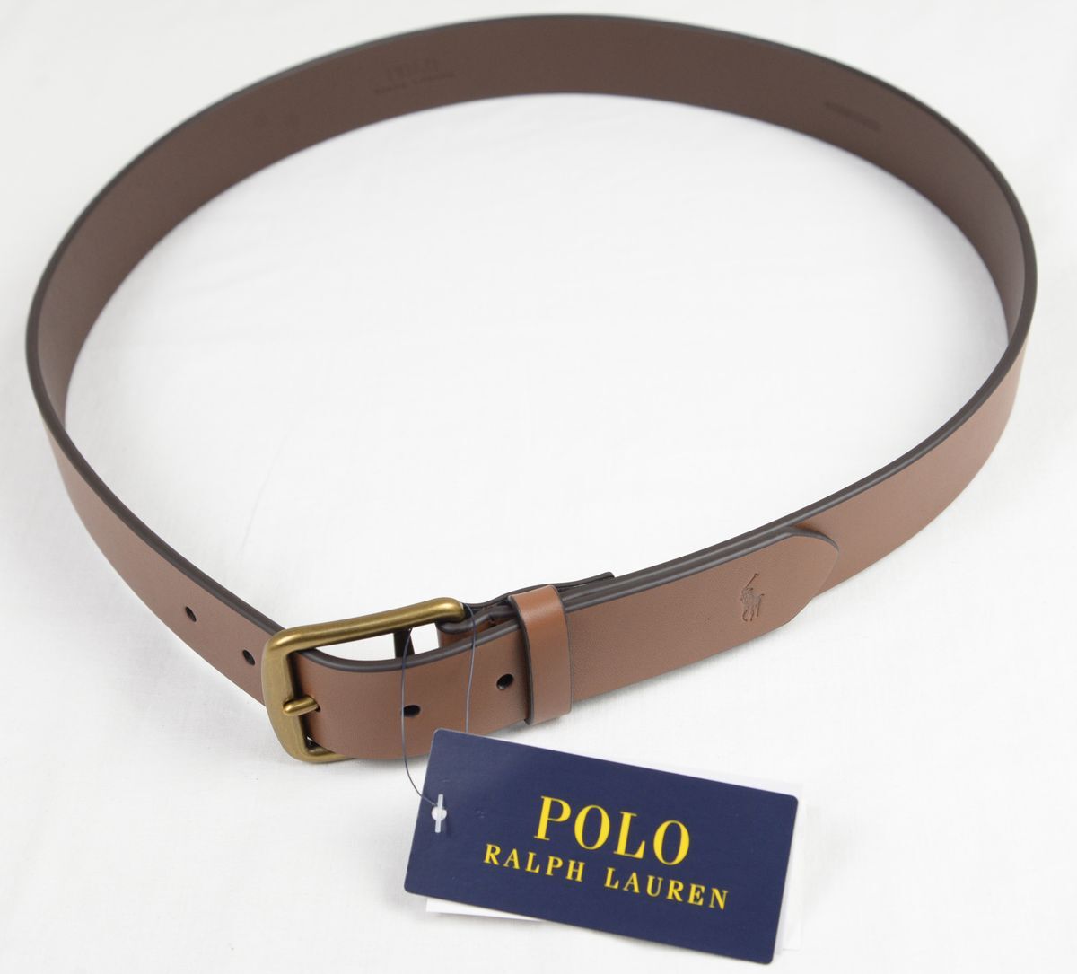 ●POLO RALPHLAURENポロラルフローレンカジュアル牛革ベルト(茶,36(91)（実質92cm～100cm))新品