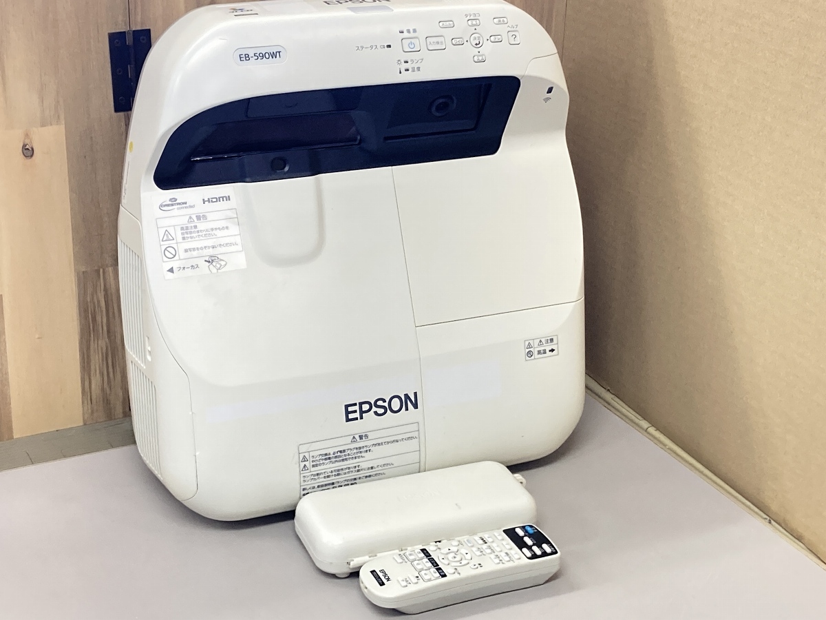 EPSON プロジェクター EB-590WT ※1591H/0H リモコン・AC・ペン付属 6-11-A