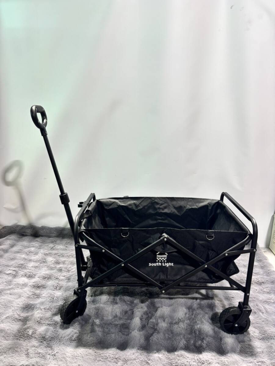 キャリーワゴン アウトドアワゴン 折りたたみ キャリーカート 58L コンパクト キャンプワゴン ワンタッチ sl-lc120-bk