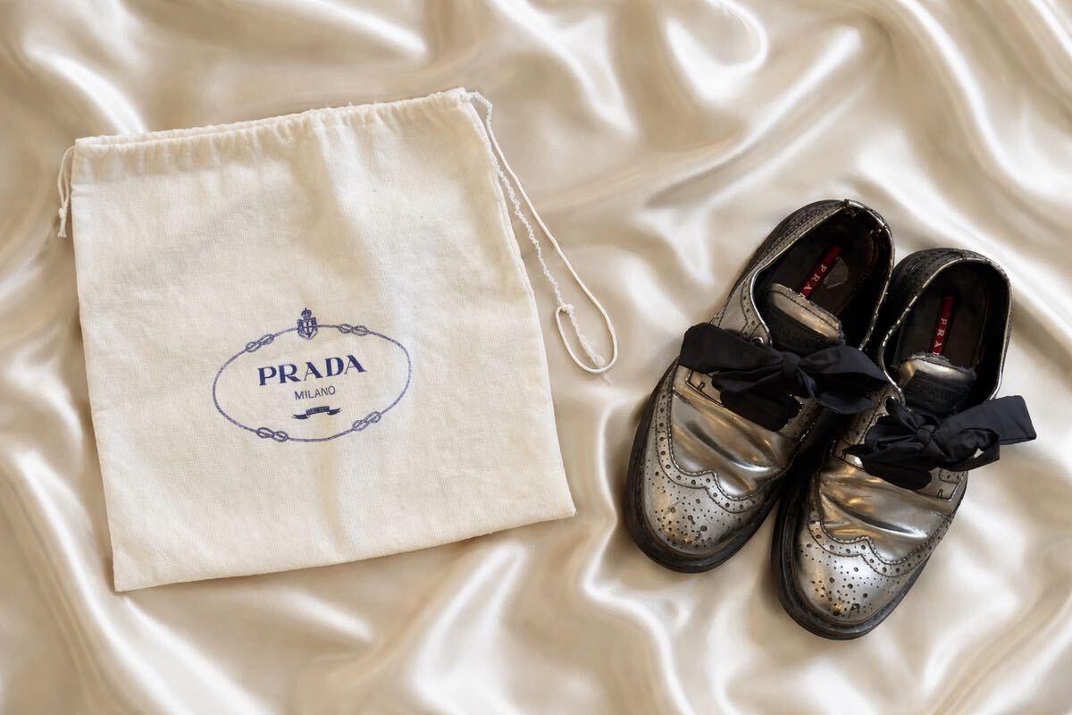 プラダ PRADA ローファー ブラック 黒 靴 ブラッシュドレザー 革靴 