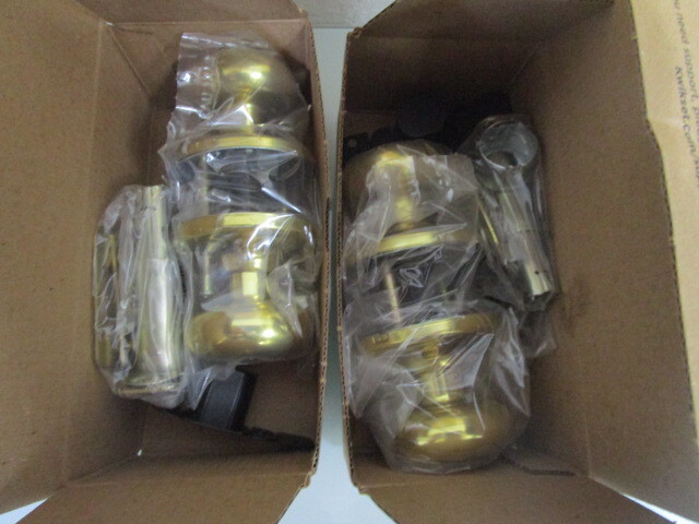未使用品 ドアノブ ゴールド 2個 Kwikset 720H 3 6AL RCS PASSAGE HANCOOK POLISHED BRASS 97200-957 MICROBAN