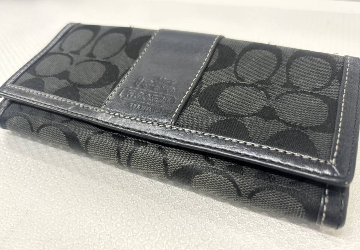 COACH　シグネチャー　ストライプ　長財布　MN140