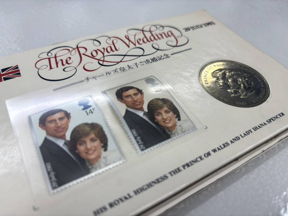 チャールズ皇太子ご成婚記念切手　硬貨＆切手　　MN138