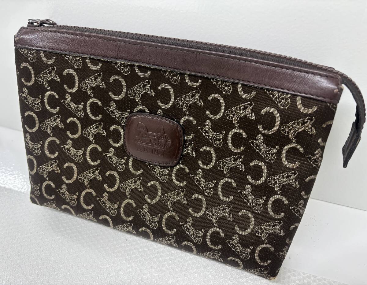 【美品】CELINE（セリーヌ）オールド セリーヌ マカダム柄 クラッチバック ポーチ ヴィンテージ MN143