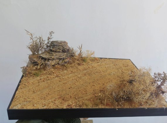 高級◆1/35 スケール ジオラマ台座 リアル砂漠乾燥泥道 情景ベース 匠の手作り 車模型用 背景台座