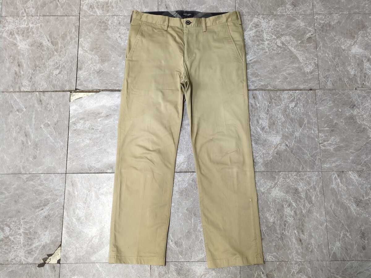 2．ブラックレーベル クレストブリッジ Y2K 裏地チェック柄 コットン パンツ 綿 チノパン メンズ79 BLACK LABEL CRESTBRIDGE ベージュ y603