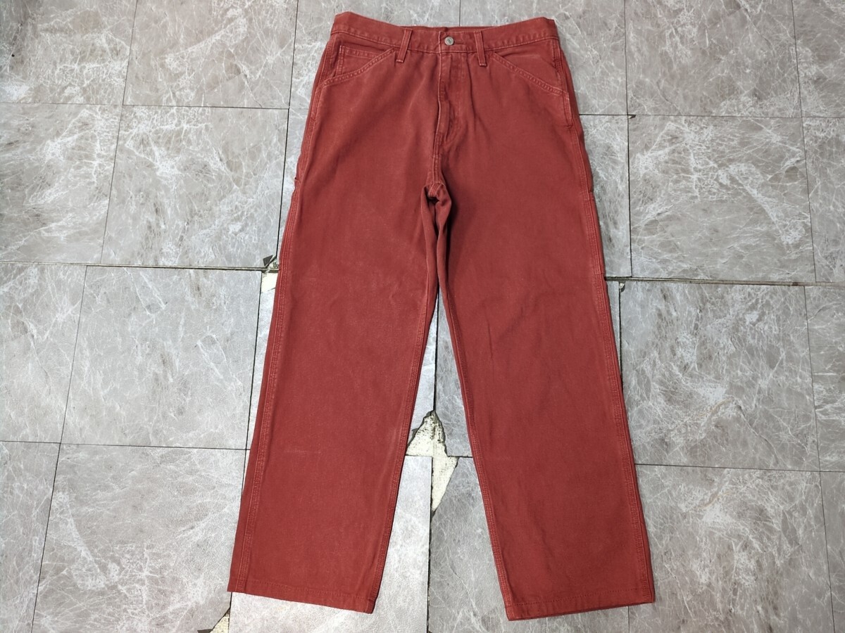 11．リーバイス ダック生地 ワイドシルエット コットン ペインター パンツ アメカジ LEVI'S LEVI'S メンズW32L32 テラコッタカラー y703