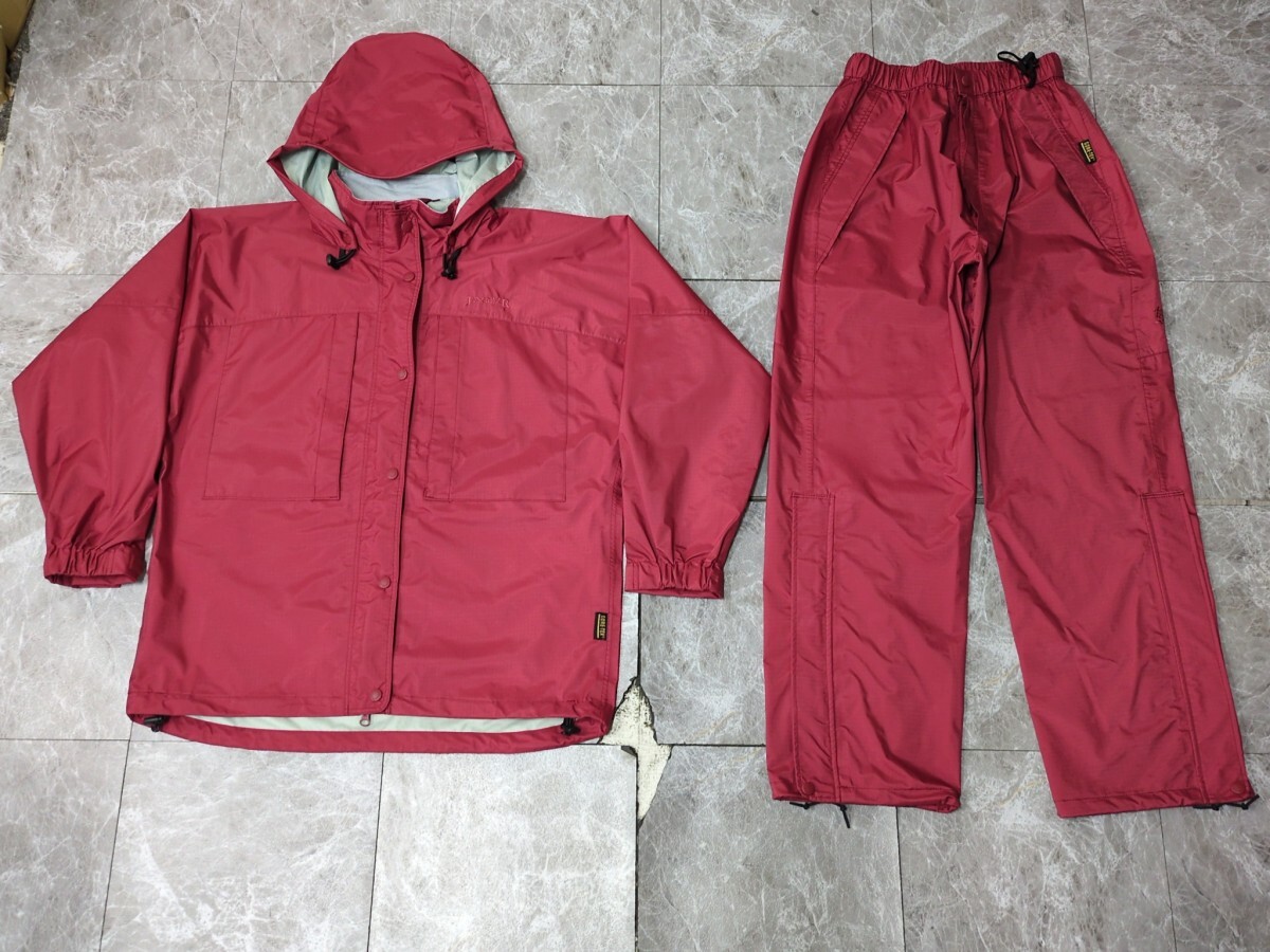 GORE-TEX アシックス 90s00s 日本製 ナイロン レインウェア 2点2枚 上下 セットアップ ゴアテックス ジャケット パンツ レディースL y801