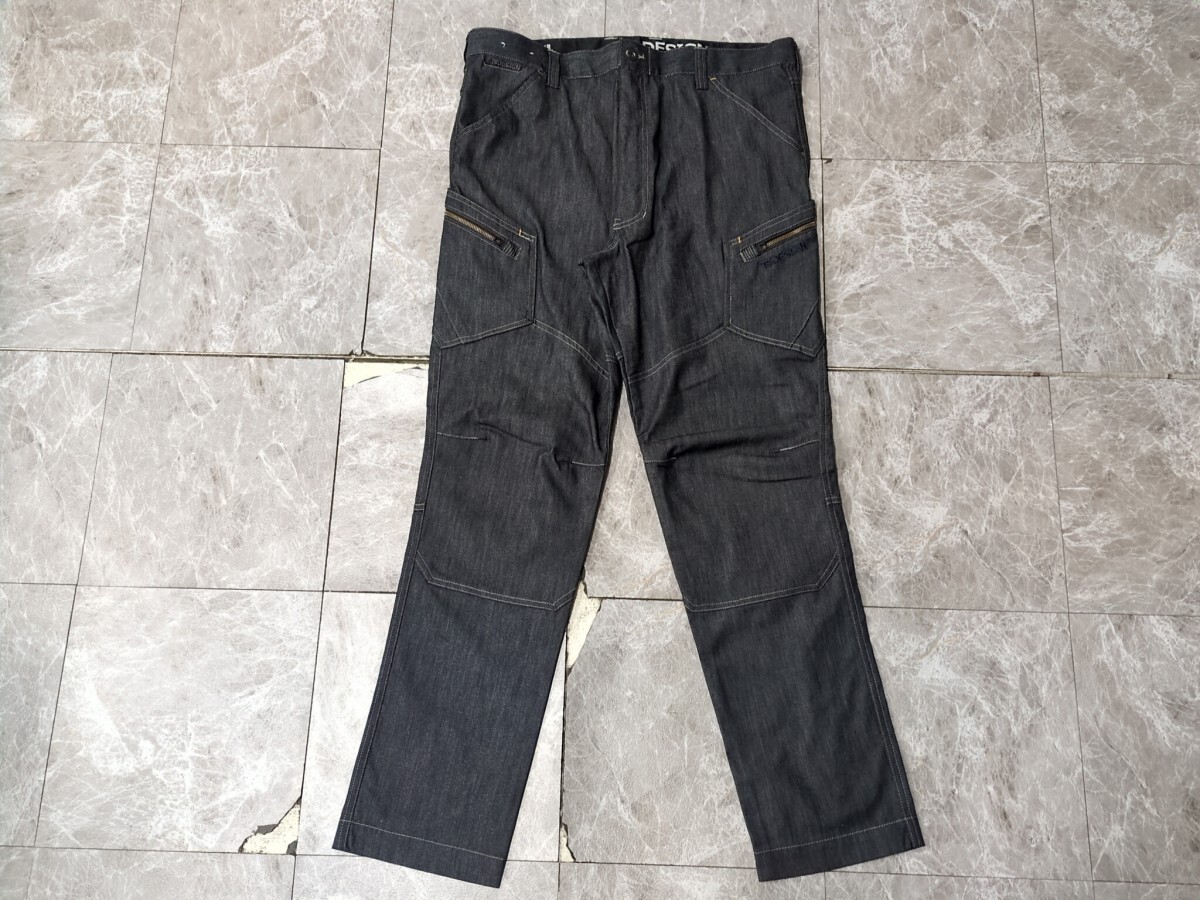 1．美品 TS DESIGN 作業着 大きいサイズ TSデザイン TS LAYERED TWILLメンズカーゴパンツ デニム ジーンズ メンズ4L ネイビー y804