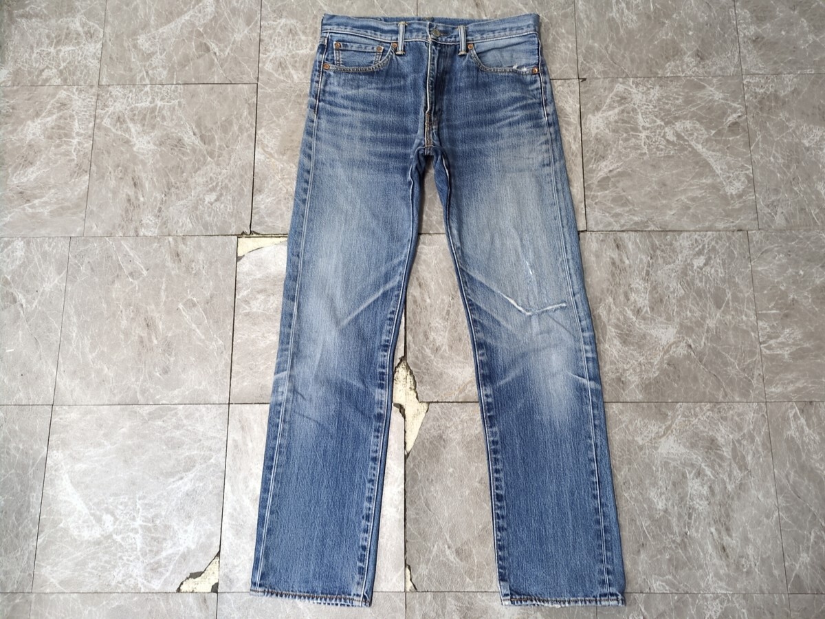 3．リーバイス135周年記念 505 鬼加工 鬼ヒゲ デニム エイジング ジーンズ アメカジ パンツ LEVI'S メンズW32L33 インディゴ y805