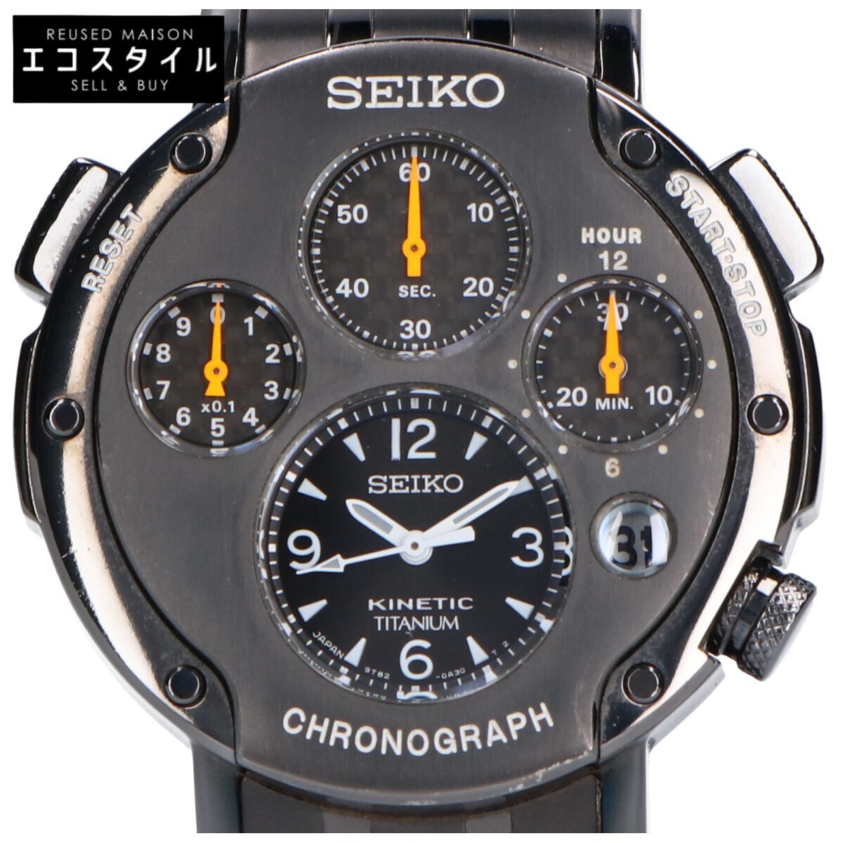 SEIKO セイコー キネティック SBXZ003 9T82-0A40 スポーチュラ キネティック クロノグラフ 2nd 腕時計 メンズ
