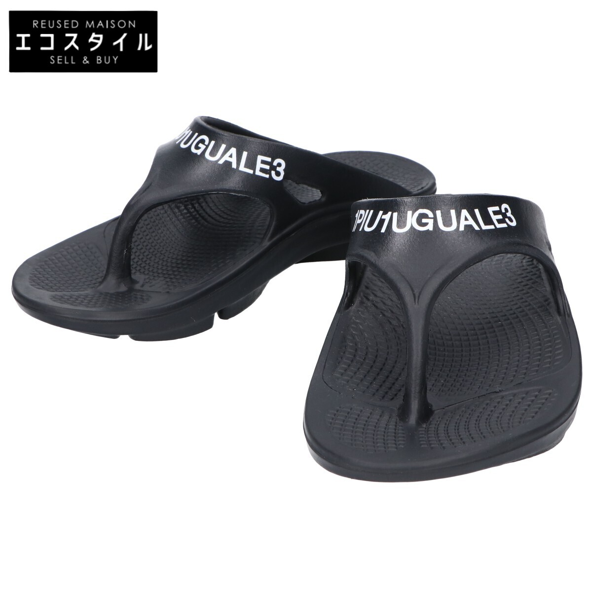 新品同様 1piu1uguale3 ウノピゥウノウグァーレトレ MRG565-GOM023 ブラック COMFY SANDAL サンダル 41 メンズ