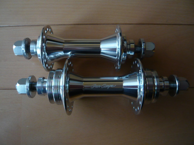 GRAN COMPE グランコンペ Blue Lug ブルーラグ 32穴 32H Small Track Hub F/Rセット SILVER ダブルスレッド 両歯 両切り track piste
