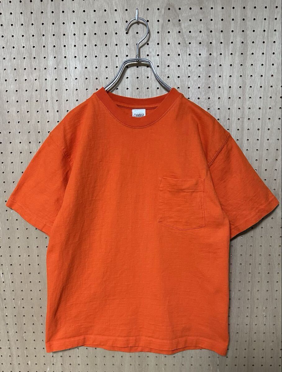CAMBER マックスウェイト半袖ポケットTシャツ キャンバー USA製 厚手 肉厚 オレンジ