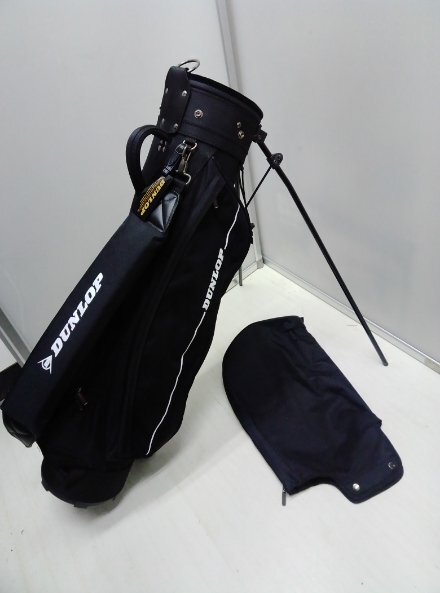 202 DUNLOP ダンロップ セルフ スタンドバッグ GGC-3331 ゴルフ スタンド式 クラブケース 4分割 フードカバー付 ブラック系