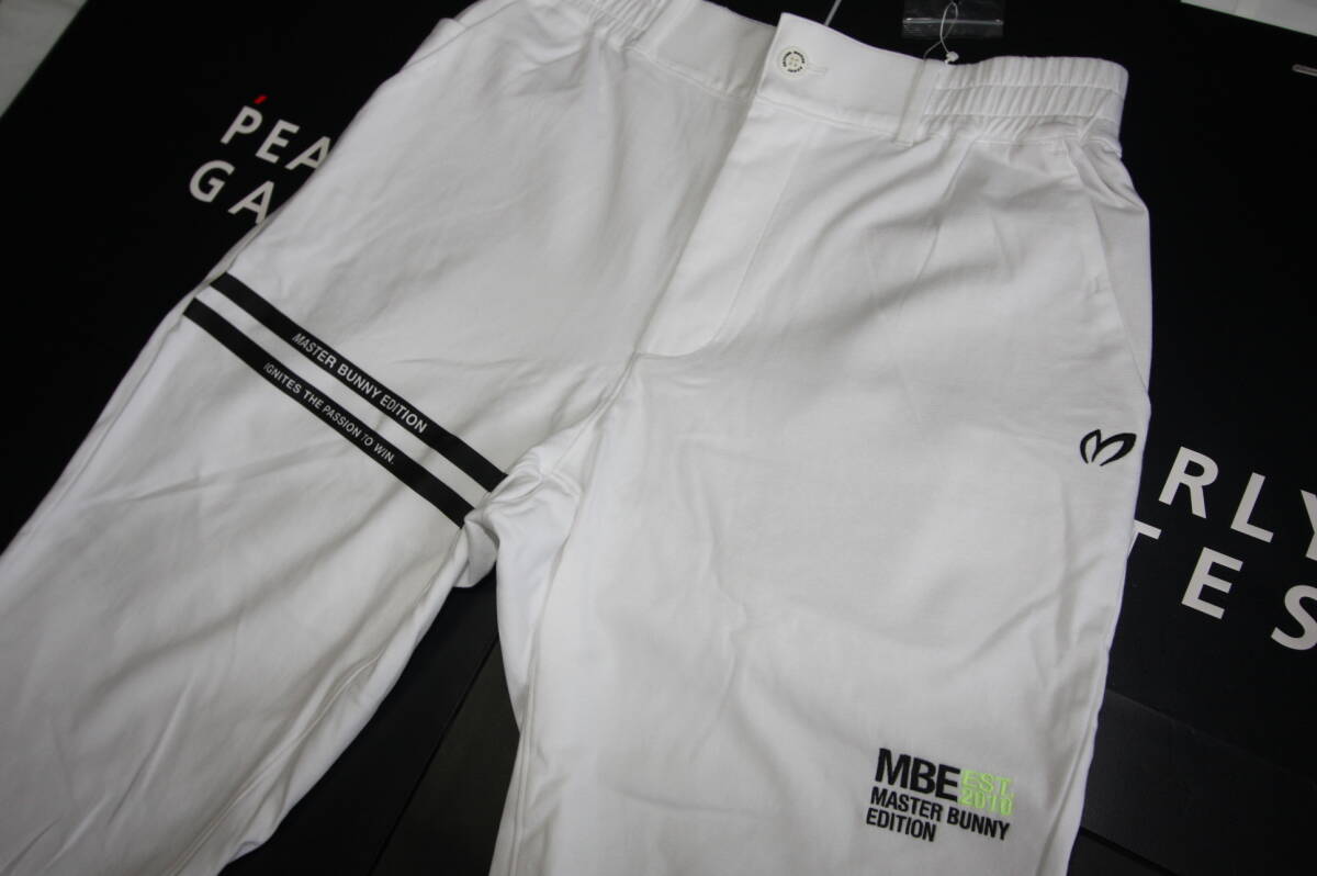 ★正規品★パーリーゲイツ PEARLY GATES マスターバニーエディション★薄手生地ストレッチイージーパンツ★太めスタイル★ホワイト★5(L)