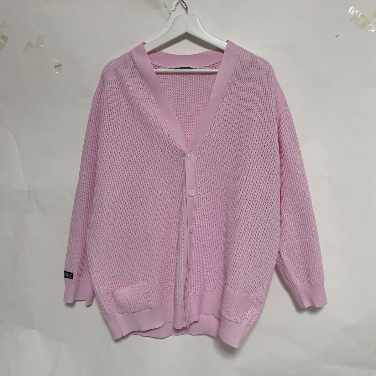 MADISONBLUE マディソンブルー ビッグニットメッシュ カーディガン M ピンク 美品