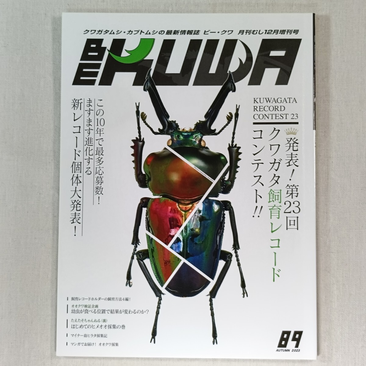 BE KUWA ／ ビー・クワ　89　2023 AUTUMN　クワガタ飼育レコードコンテスト