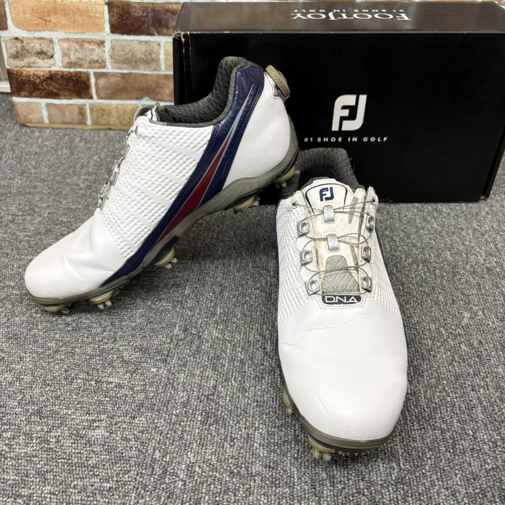 ●1円～●FOOT JOY フットジョイ D.N.A ゴルフシューズ 53313J 27cm ダイヤル式 白 HS237487